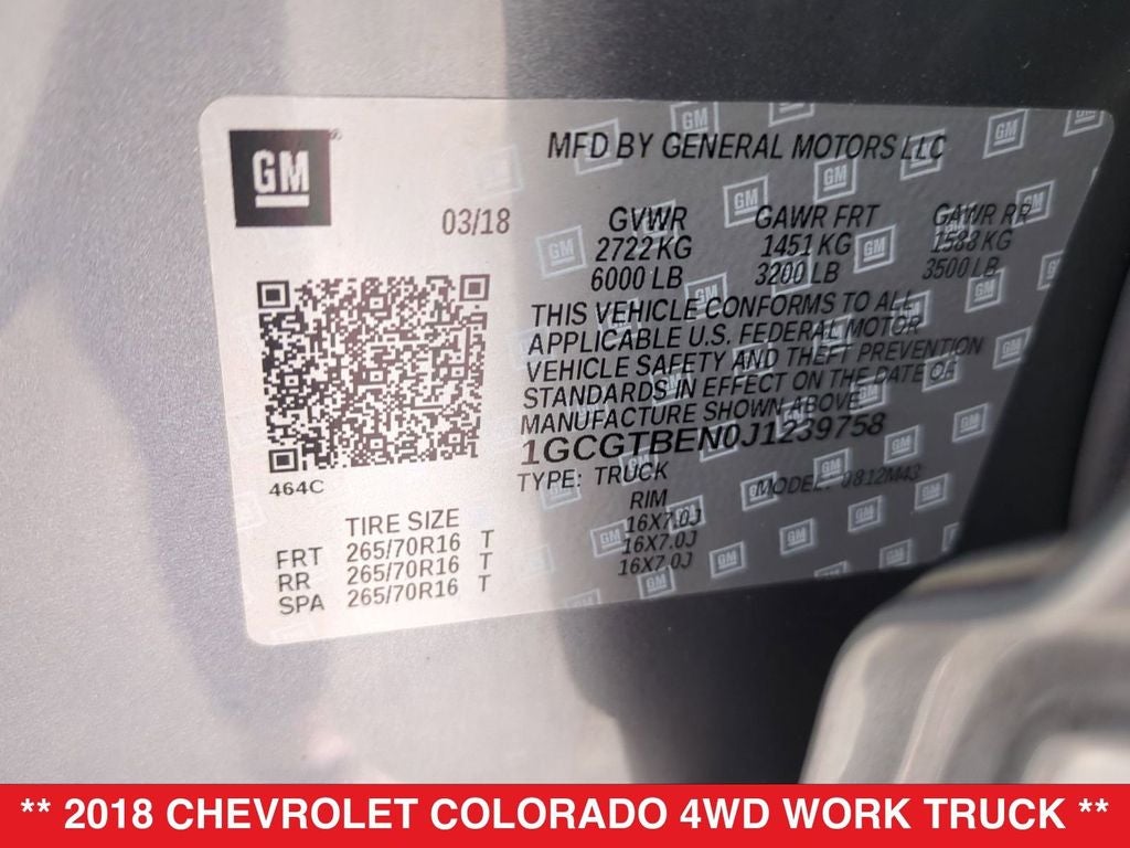 2018 Chevrolet Colorado Work Truck