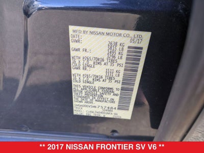 2017 Nissan Frontier SV