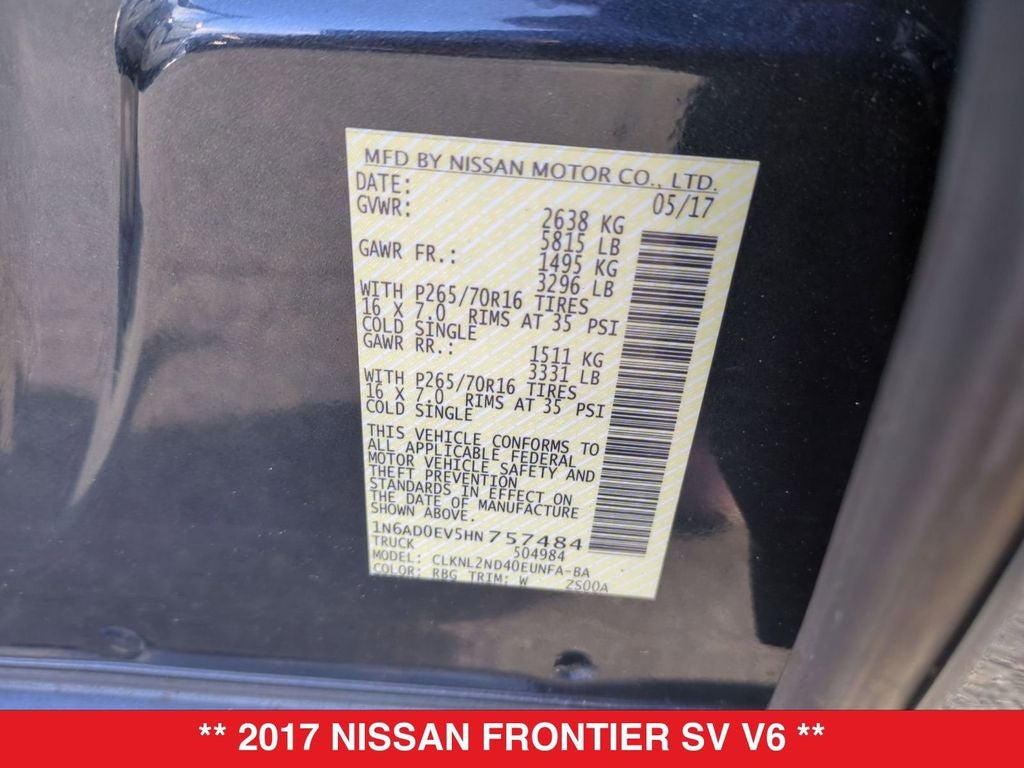 2017 Nissan Frontier SV