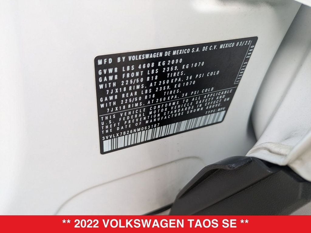 2022 Volkswagen Taos 1.5T SE