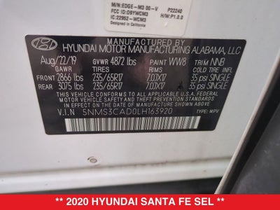 2020 Hyundai Santa Fe SEL