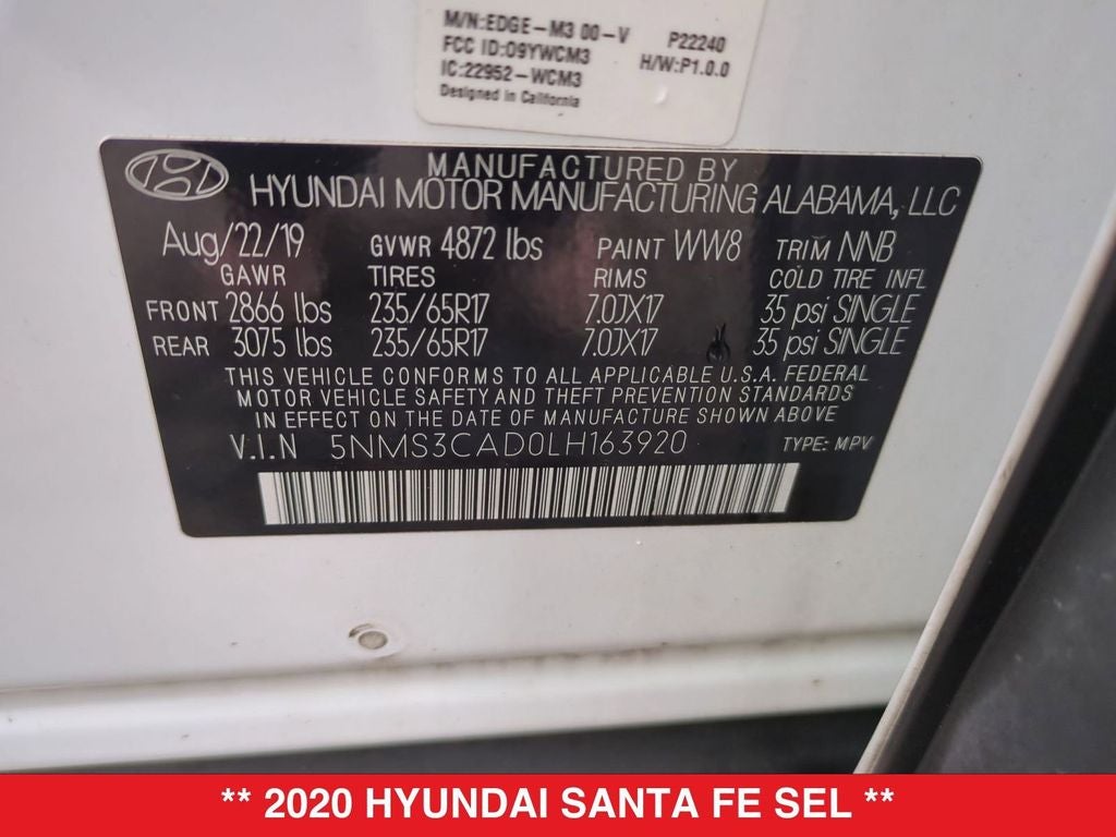 2020 Hyundai Santa Fe SEL