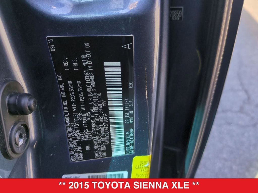 2015 Toyota Sienna XLE 7 Passenger