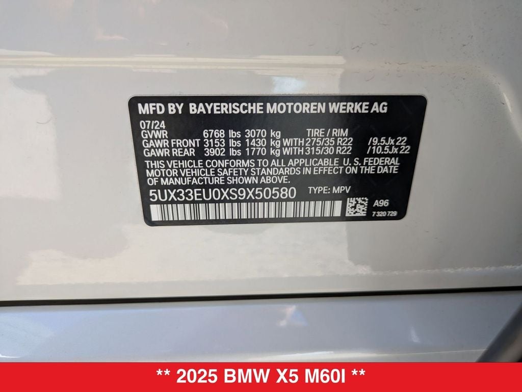 2025 BMW X5 M60i