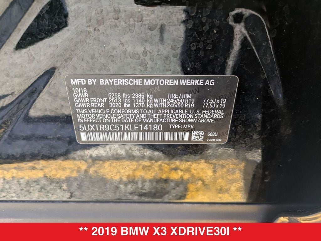 2019 BMW X3 xDrive30i