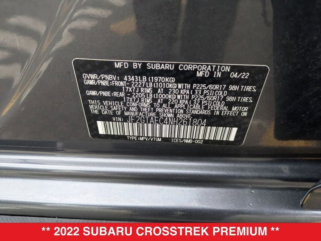 2022 Subaru Crosstrek Premium